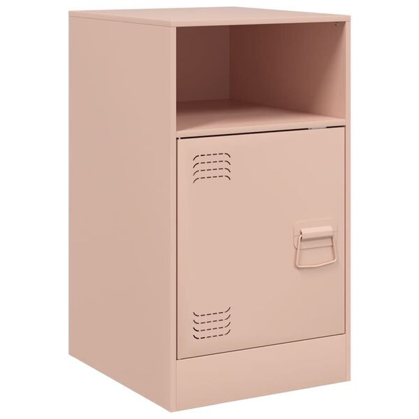 vidaXL Κομοδίνο Ροζ 34,5x39x62 εκ. από Χάλυβα