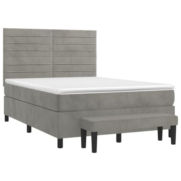 vidaXL &Kappa;&rho;&epsilon;&beta;ά&tau;&iota; Boxspring &mu;&epsilon; &Sigma;&tau;&rho;ώ&mu;&alpha; &Alpha;&nu;&omicron;&iota;&chi;&tau;ό &Gamma;&kappa;&rho;&iota; 140x190 &epsilon;&kappa;. &Beta;&epsilon;&lambda;&omicron;ύ&delta;&iota;&nu;&omicron;