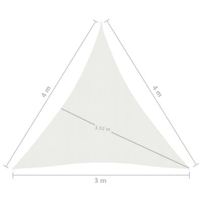 vidaXL Πανί Σκίασης Λευκό 3 x 4 x 4 μ. από HDPE 160 γρ./μ²