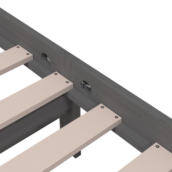 vidaXL Πλαίσιο Κρεβατιού Γκρι 160 x 200 εκ. από Μασίφ Ξύλο