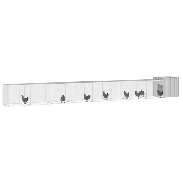 vidaXL Κοτέτσι - Κλουβί Γκρι 900x91x100 εκ. από Γαλβανισμένο Χάλυβα