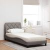 vidaXL Κρεβάτι με Στρώμα Taupe 80x200 εκ. Υφασμάτινο