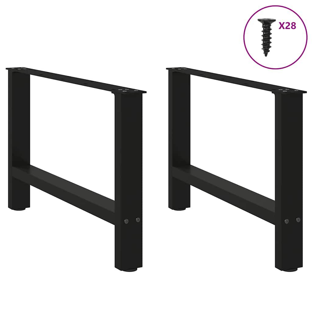 vidaXL Πόδια Σαλονιού 2 τεμ. Μαύρα 70x(42-43) εκ. Ατσάλι