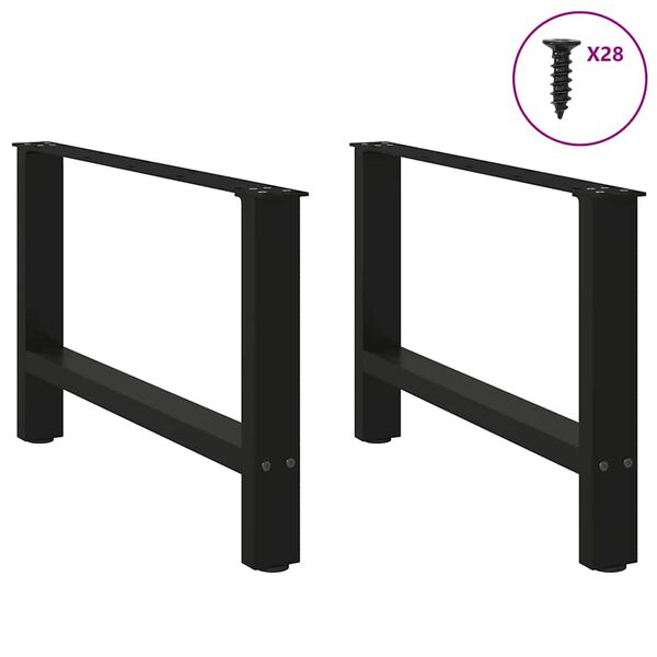 vidaXL Πόδια Σαλονιού 2 τεμ. Μαύρα 70x(42-43) εκ. Ατσάλι