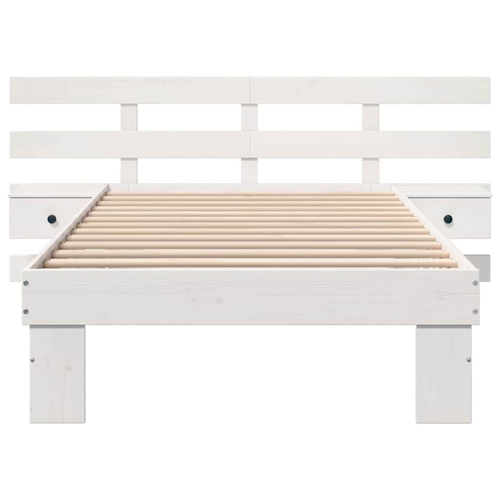 vidaXL Σκελετός Κρεβατιού Λευκό 75 x 190 cm Μασίφ ξύλο πεύκου