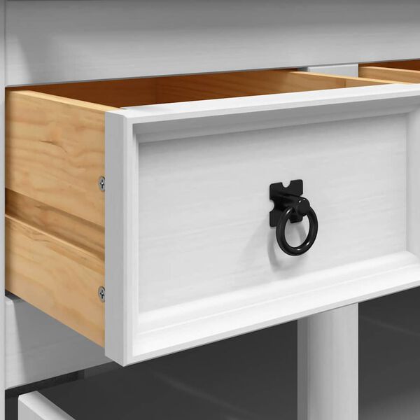 vidaXL Βιτρίνα Corona Λευκή 112 x 43 x 196 εκ. από Μασίφ Ξύλο Πεύκου
