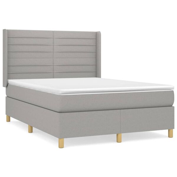 vidaXL &Kappa;&rho;&epsilon;&beta;ά&tau;&iota; Boxspring &mu;&epsilon; &Sigma;&tau;&rho;ώ&mu;&alpha; &Alpha;&nu;&omicron;&iota;&chi;&tau;ό &Gamma;&kappa;&rho;&iota; 140x190 &epsilon;&kappa;. &Upsilon;&phi;&alpha;&sigma;&mu;ά&tau;&iota;&nu;&omicron;