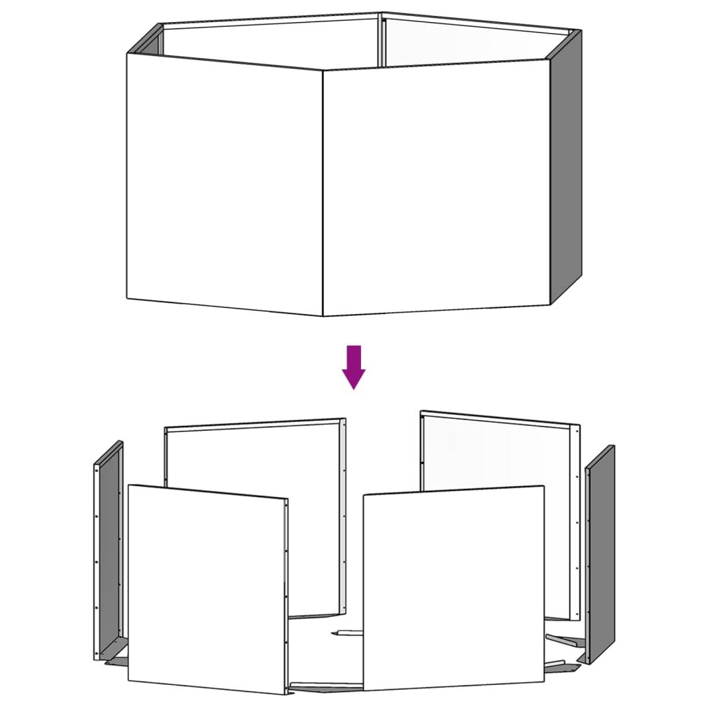 vidaXL Ζαρντινιέρα Σκουρ. 90 x 90 x 45 εκ. Ατσάλι Σκληρυθέν στον Αέρα
