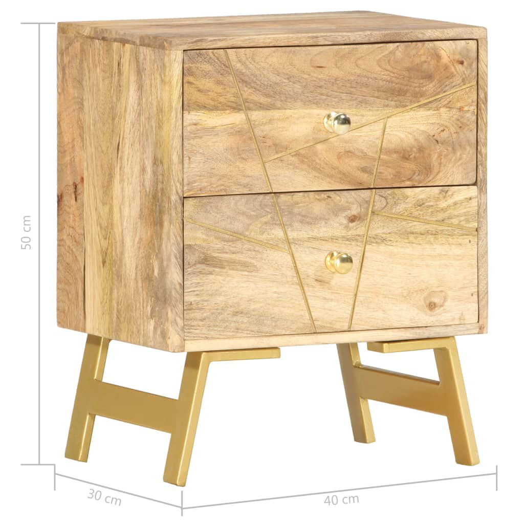 vidaXL Κομοδίνο 40 x 30 x 50 εκ. από Μασίφ Ξύλο Μάνγκο