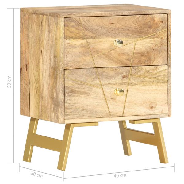 vidaXL Κομοδίνο 40 x 30 x 50 εκ. από Μασίφ Ξύλο Μάνγκο