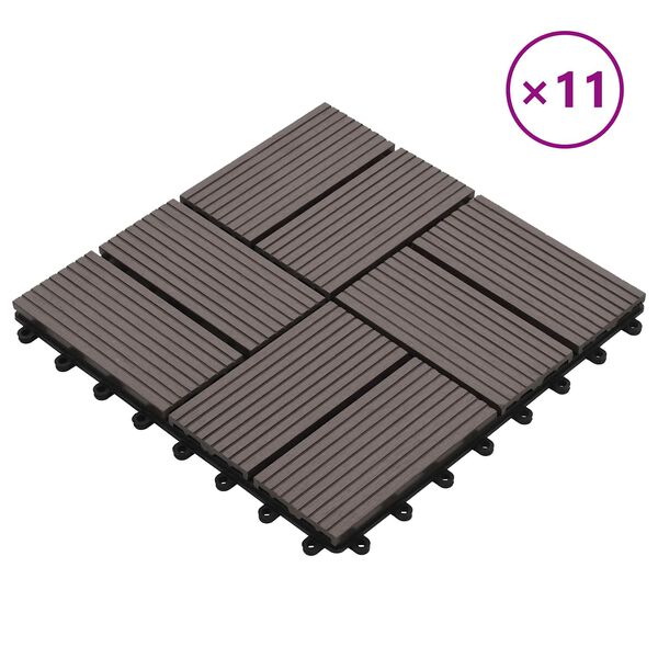 vidaXL &Pi;&lambda;ά&kappa;&alpha; &Kappa;&alpha;&tau;&alpha;&sigma;&kappa;&epsilon;&upsilon;ή&sigmaf; 11 pcs &Sigma;&kappa;&omicron;ύ&rho;&omicron; &Kappa;&alpha;&phi;έ 30 x 30 cm WPC
