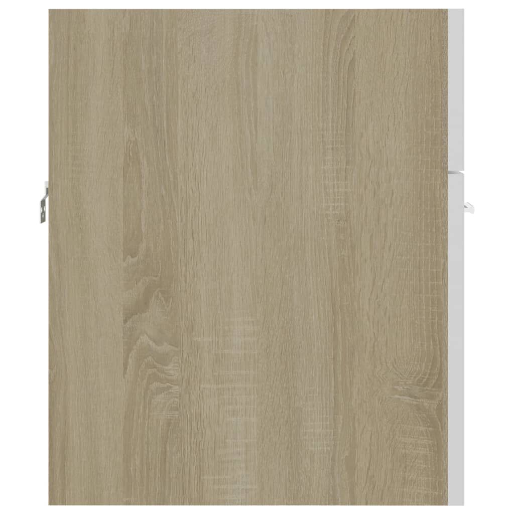 vidaXL Ντουλάπι Νιπτήρα Λευκό/Sonoma Δρυς 41x38,5x46 εκ από Επεξ. Ξύλο