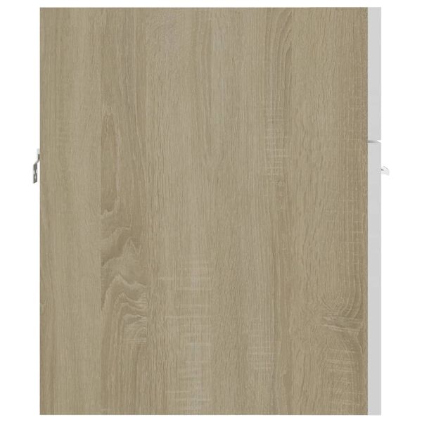 vidaXL Ντουλάπι Νιπτήρα Λευκό/Sonoma Δρυς 41x38,5x46 εκ από Επεξ. Ξύλο