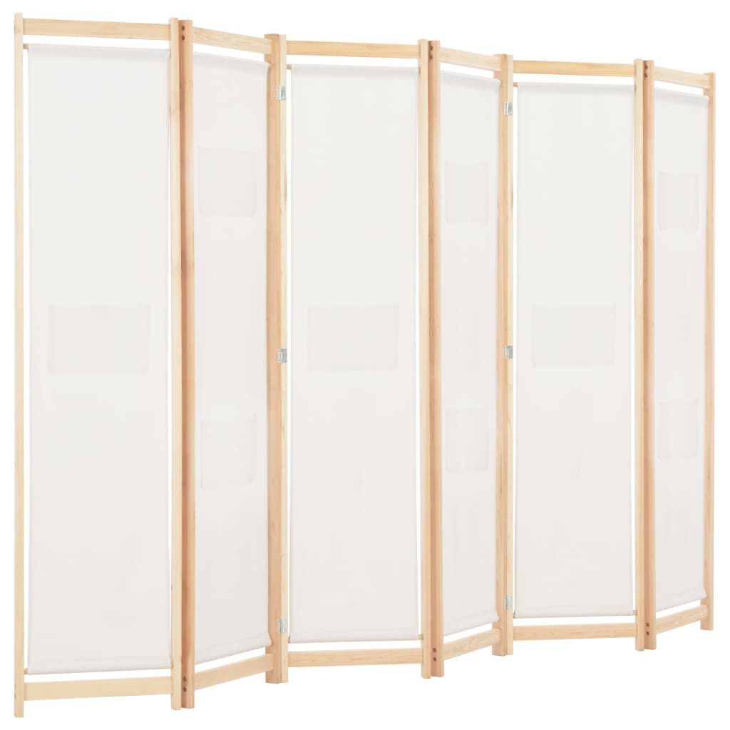 vidaXL Διαχωριστικό Δωματίου με 6 Πάνελ Κρεμ 240x170x4 εκ. Υφασμάτινο