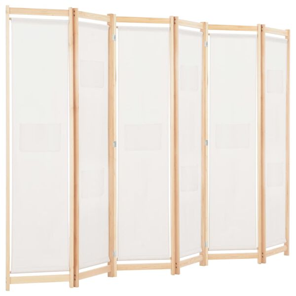 vidaXL Διαχωριστικό Δωματίου με 6 Πάνελ Κρεμ 240x170x4 εκ. Υφασμάτινο