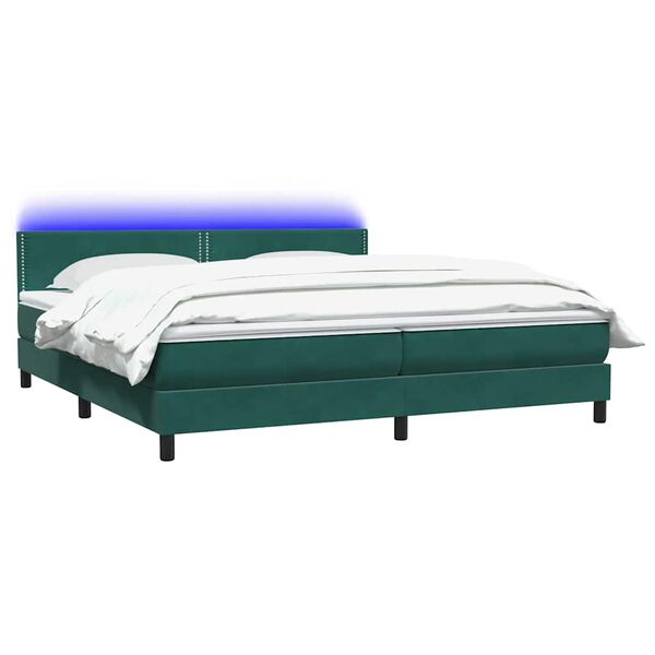 vidaXL &Kappa;&rho;&epsilon;&beta;ά&tau;&iota; Boxspring &mu;&epsilon; &Sigma;&tau;&rho;ώ&mu;&alpha; & LED &Sigma;&kappa;&omicron;ύ&rho;&omicron; &Pi;&rho;ά&sigma;&iota;&nu;&omicron; 180x210&epsilon;&kappa;. &Beta;&epsilon;&lambda;&omicron;ύ&delta;&iota;&nu;&omicron;