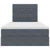 vidaXL Κρεβάτι με αποθηκευτικό χώρο και LED Σκούρο Γκρι 120 x 190 cm