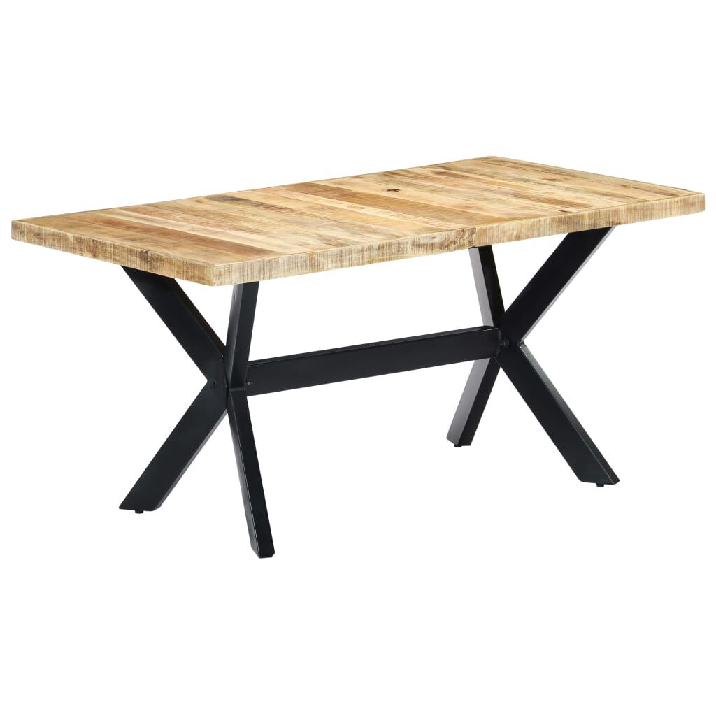vidaXL Τραπεζαρία 160 x 80 x 75 εκ. από Μασίφ Ακατέργαστο Ξύλο Μάνγκο