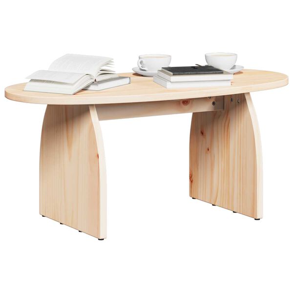 vidaXL Τραπεζάκι σαλονιού Φυσικό 80 x 40 x 35 cm Συμπαγές ξύλο πεύκου
