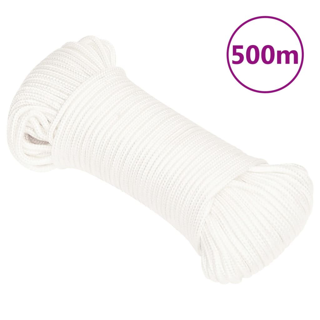 vidaXL Σχοινί Ναυτιλίας Ολόλευκο 4 χιλ. 500 μ. από Πολυπροπυλένιο