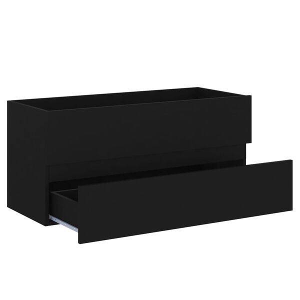 vidaXL Ντουλάπι Νιπτήρα Μαύρο 100x38,5x45 εκ. από Επεξ. Ξύλο