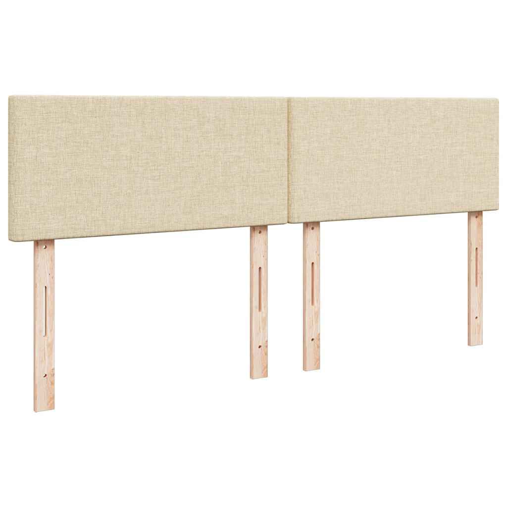 vidaXL Οθωμανικό κρεβάτι με στρώμα & LEDs Cream 180x200cm ύφασμα