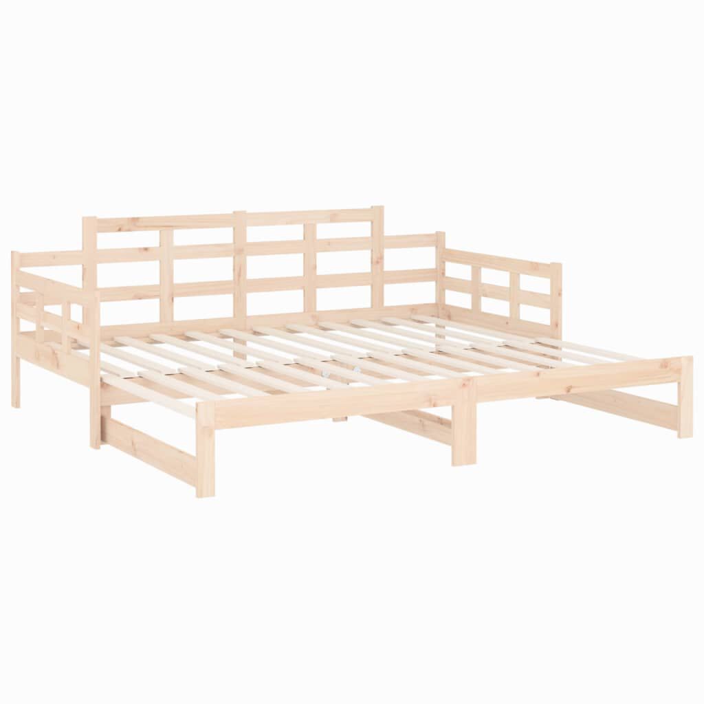 vidaXL Καναπές Κρεβάτι Συρόμενος 2x(90x190) εκ. από Μασίφ Ξύλο Πεύκου