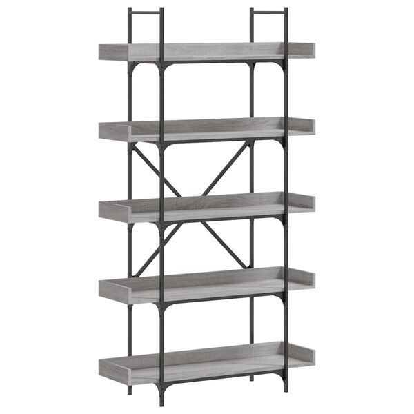 vidaXL Βιβλιοθήκη 5 Επιπέδων Γκρι Sonoma 100x33x180,5εκ. Επεξεργ. Ξύλο