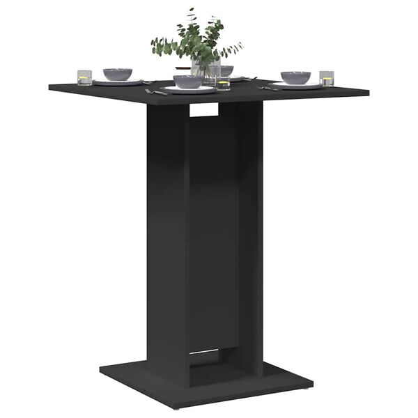 vidaXL Τραπέζι Bistro Μαύρο 60 x 60 x 75 εκ. Επεξ. Ξύλο
