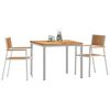 vidaXL Σέτ φαγητού για κήπο 3 pcs Καφέ Μασίφ ξύλο teak