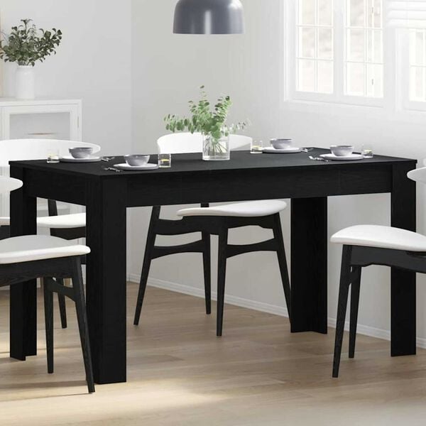 vidaXL Τραπεζαρία Μαύρη δρυς 140 x 74.5 x 76 εκ. Επεξεργασμένο ξύλο