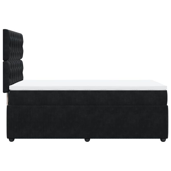 vidaXL Κρεβάτι Boxspring με Στρώμα Μαύρο 90x190 εκ. Βελούδινο
