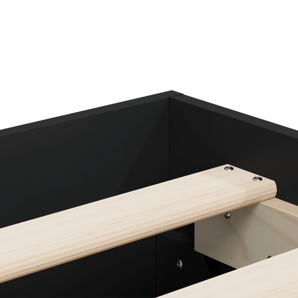 vidaXL Πλαίσιο Κρεβατιού με Συρτάρια Μαύρο 120x200 εκ Επεξεργ. Ξύλο