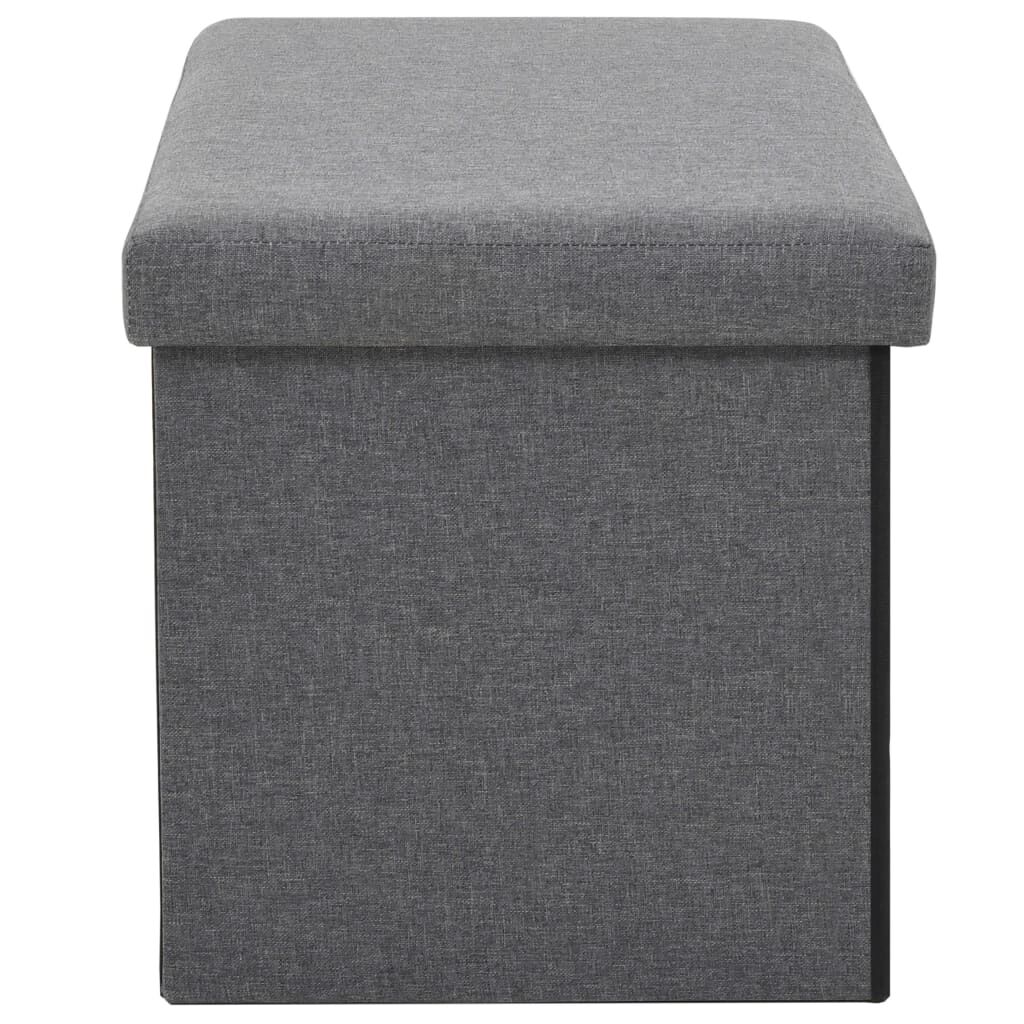 vidaXL Πάγκος Αποθήκευσης Σκούρο Γκρι 76x38x38 εκ. Συνθετικό Λινό