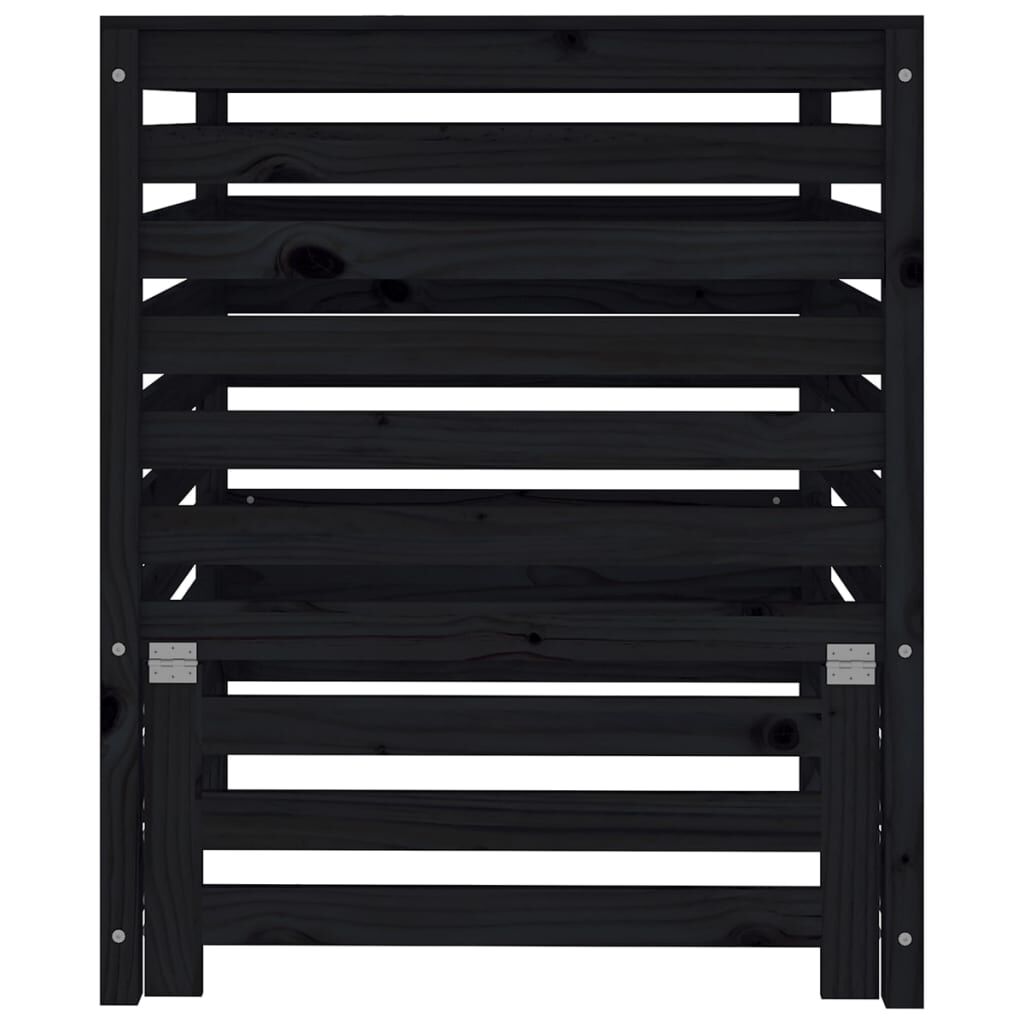 vidaXL Κομποστοποιητής Μαύρο 82,5x82,5x99,5 εκ. από Μασίφ Ξύλο Πεύκου