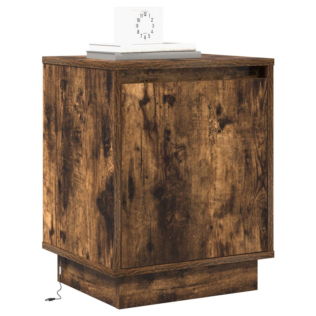 vidaXL Κομοδίνο με 2 pcs Καπνιστό Δρύς 39 x 34.5 x 50 εκ.