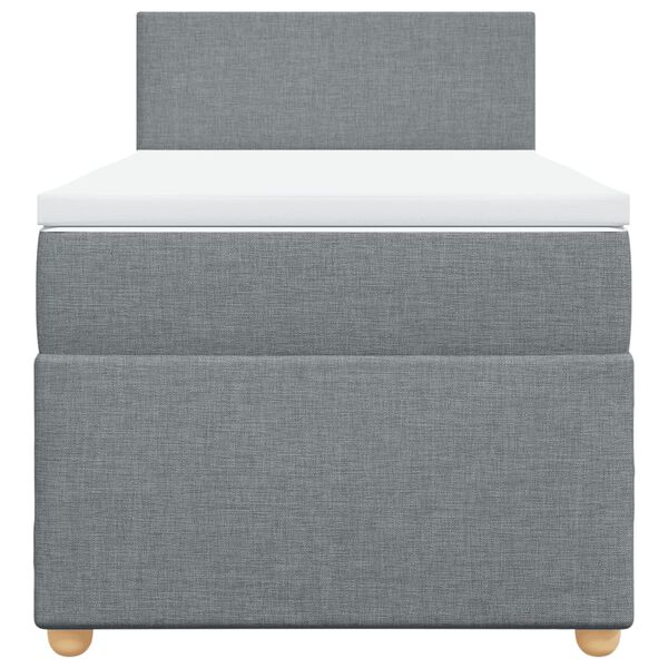 vidaXL Κρεβάτι Boxspring με Στρώμα Ανοιχτό Γκρι 100x200 εκ. Υφασμάτινο