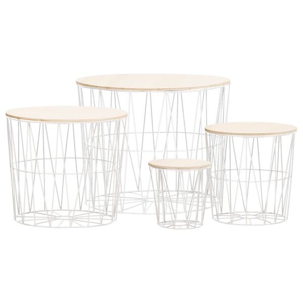 vidaXL Τραπεζάκια Σαλονιού 4 τεμ. Λευκά