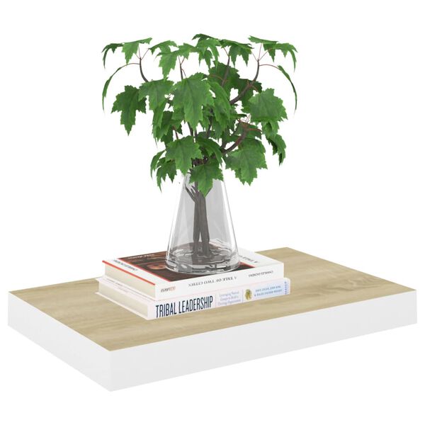 vidaXL Ράφια Τοίχου 4 τεμ. Δρυς/Άσπρο 50 x 23 x 3,8 εκ. MDF