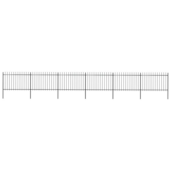 vidaXL Κάγκελα Περίφραξης με Λόγχες Μαύρα 10,2 x 1,2 μ. από Χάλυβα