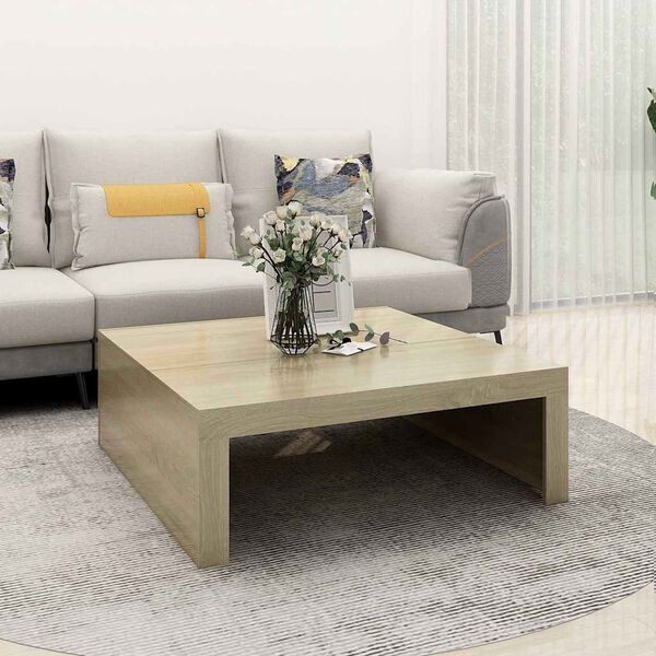 vidaXL Τραπεζάκι Σαλονιού Sonoma Δρυς 100x100x35 εκ. από Επεξ. Ξύλο