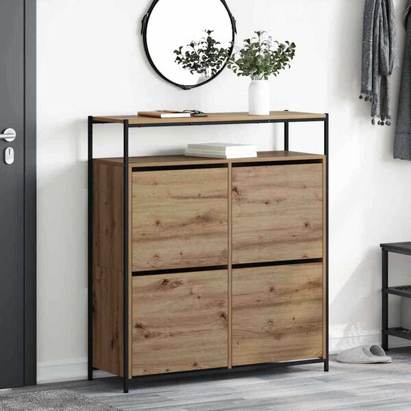 vidaXL Ντουλάπα Παπουτσιών με πόρτα artisan δρυς 100 x 34 x 112 εκ