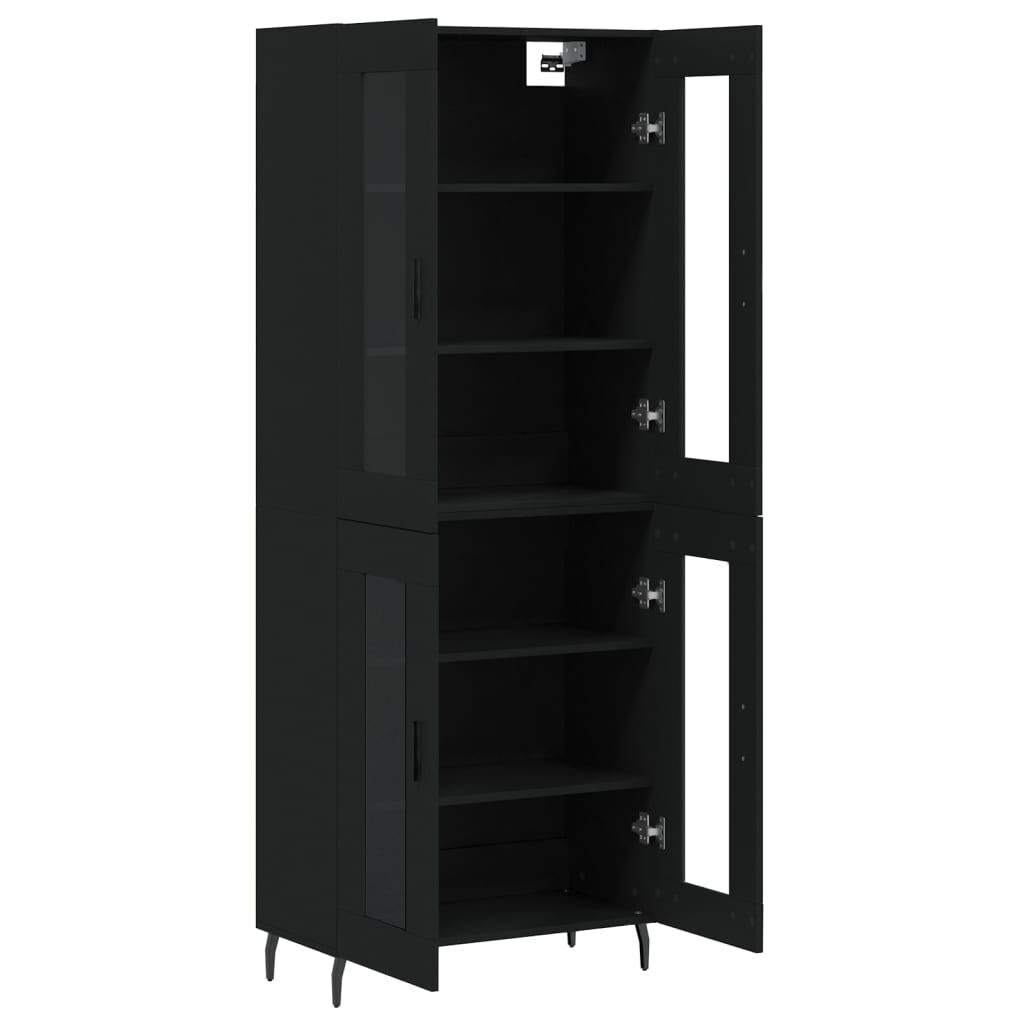 vidaXL Ντουλάπι Μαύρο 69,5x34x180 εκ. από Επεξεργασμένο Ξύλο