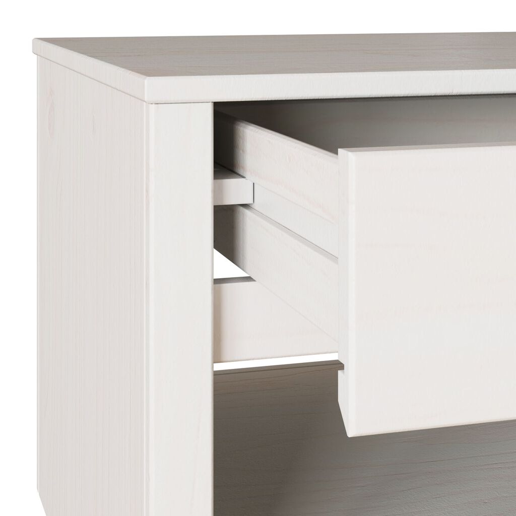 vidaXL Τραπεζάκι σαλονιού Λευκό 99 x 55 x 45 εκ. Μασίφ ξύλο πεύκου