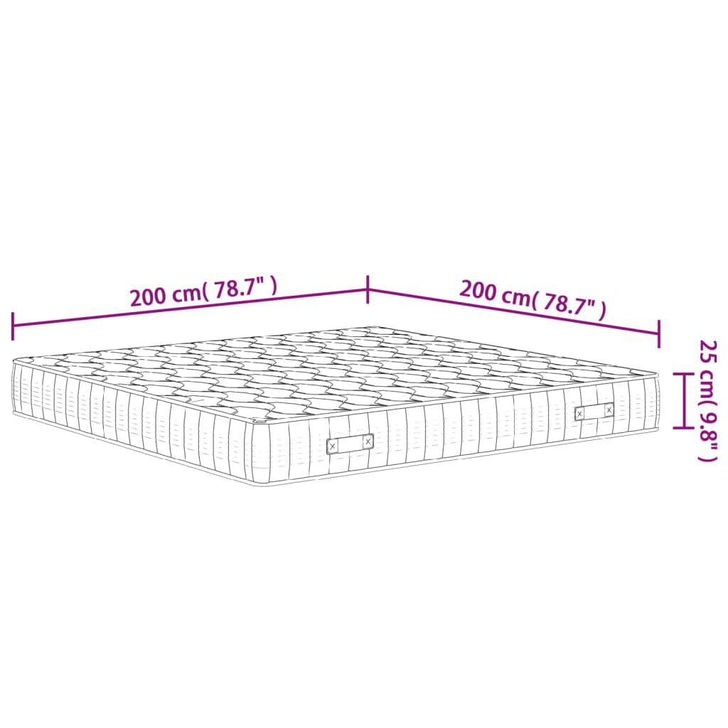 vidaXL Στρώμα με Pocket Springs Μεσαία Σκληρότητα 200 x 200 εκ.