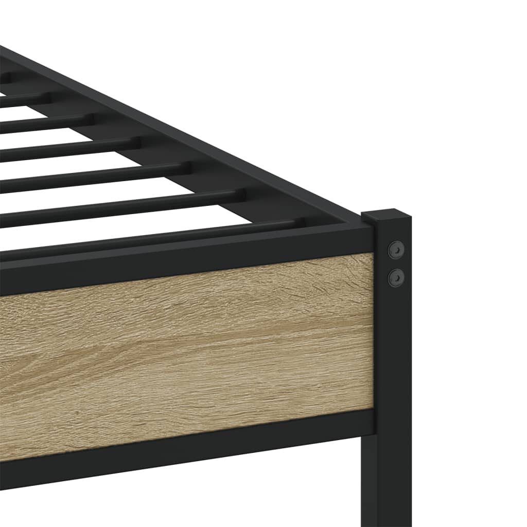 vidaXL Σκελετός Κρεβ. Χωρίς Στρώμα Sonoma Δρυς 160x200 εκ. Μεταλλικό