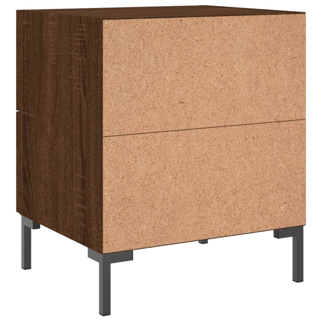 vidaXL Κομοδίνα 2 τεμ. Καφέ Δρυς 40 x 35 x 47,5 εκ. από Επεξεργ. Ξύλο