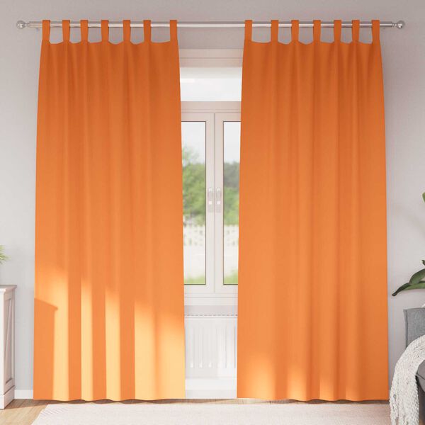vidaXL Κουρτίνες 2 pcs Φωτεινό Πορτοκάλι 260 x 140 εκ. Πολυεστέρας