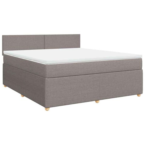 vidaXL &Kappa;&rho;&epsilon;&beta;ά&tau;&iota; Boxspring &mu;&epsilon; &Sigma;&tau;&rho;ώ&mu;&alpha; Taupe 180x200 &epsilon;&kappa;. &Upsilon;&phi;&alpha;&sigma;&mu;ά&tau;&iota;&nu;&omicron;