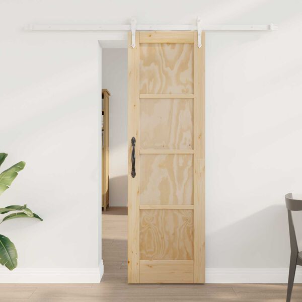 vidaXL Συρόμενη Πόρτα με Σετ Εξαρτημάτων 61x198.5 cm Στέρεο Ξύλο Πεύκο